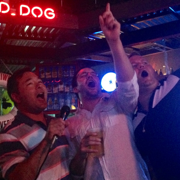 A little karaoke for these guys during our company trip to Mexico!