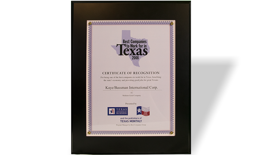 #1 Best Company to Work For in Texas 2008